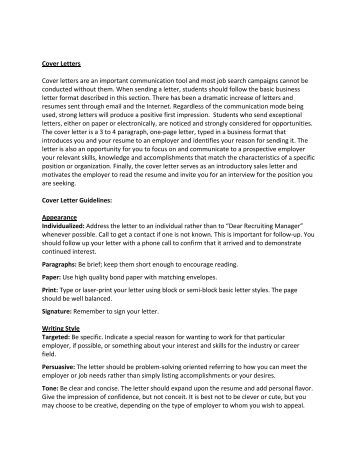 cover letter writing guide