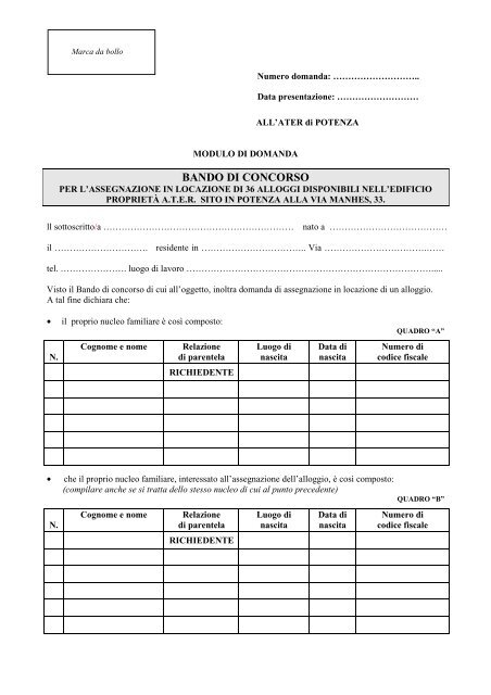 Alloggi ex C_R Domanda.pdf - ATER Potenza