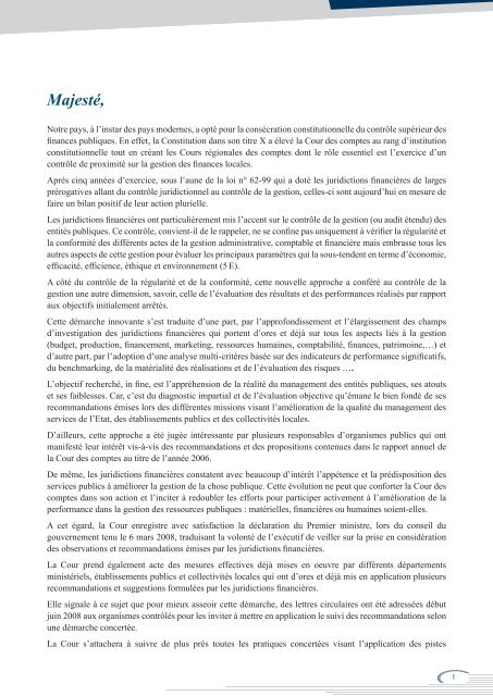 Rapport de la Cour des comptes 2007 - Transparency