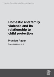 Domestic and family violence and its relationship to child protection