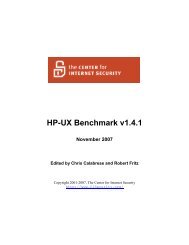 CIS HP-UX Benchmark - Benchmarks - Center for Internet Security