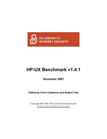 CIS HP-UX Benchmark - Benchmarks - Center for Internet Security