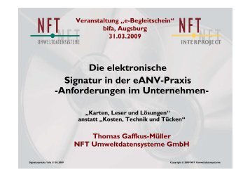 Die elektronische Signatur in der eANV-Praxis ... - eBegleitschein