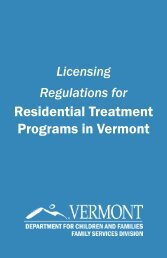 Licensing Regulations for Residential Treatment Programs