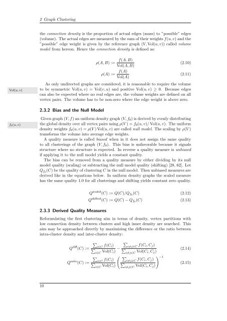 Multilevel Graph Clustering with Density-Based Quality Measures