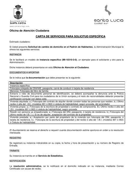 Solicitud De Cambio De Domicilio En El Padron De Habitantes
