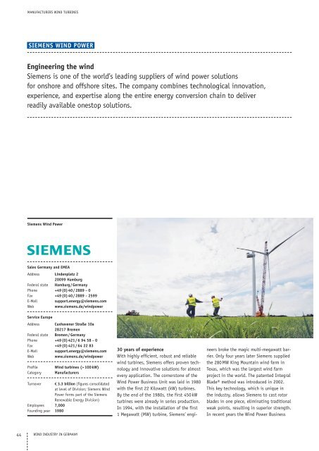 2011 WIND INDUSTRY in gERMany - Wind-Energy-Market