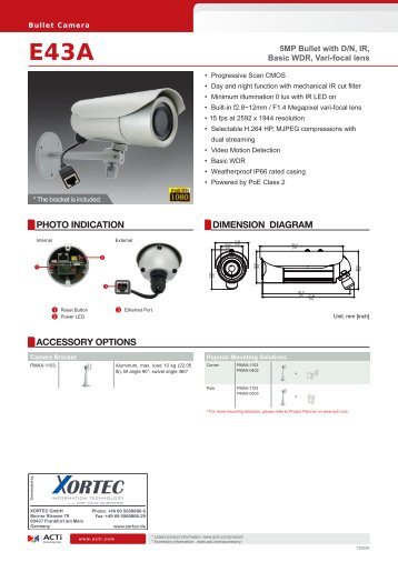 Datasheet ACTi E43A - Xortec.de