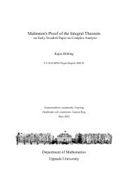 Malmsten's Proof of the Integral Theorem