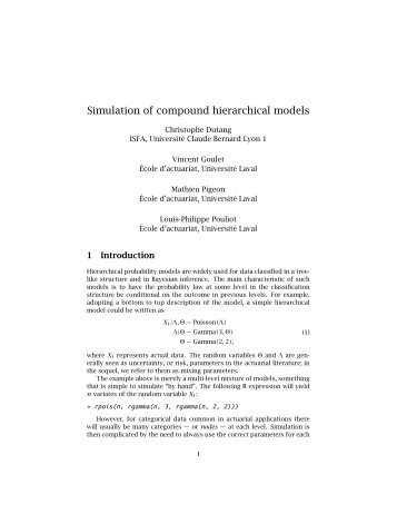 Simulation of compound hierarchical models