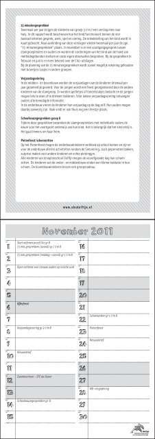 informatiekalender - Jenaplanschool Dolfijn