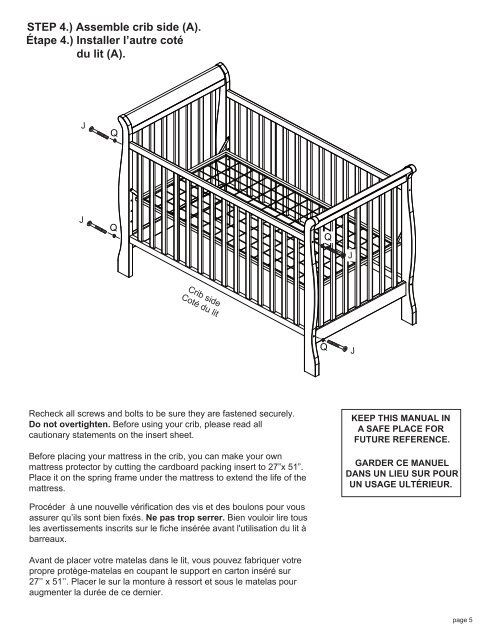 Crib (7301) -Assembly and Operation Manual Lit Ã  ... - DaVinci Baby