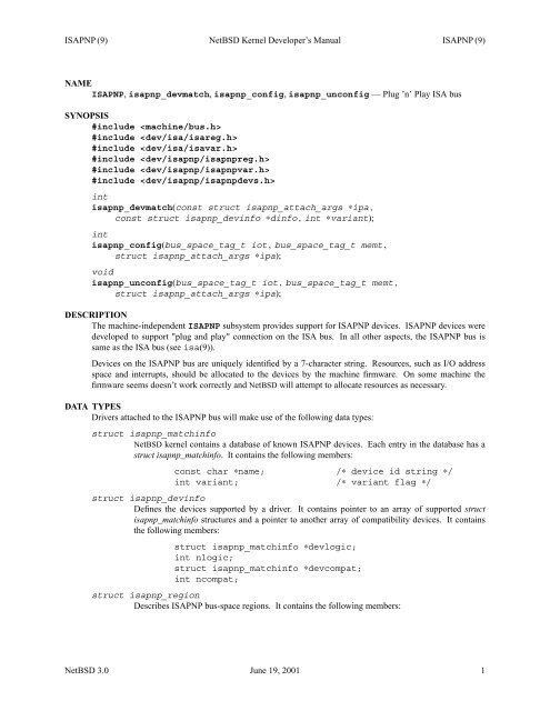 INTRO (9) NetBSD Kernel Developer's Manual INTRO (9) NAME ...