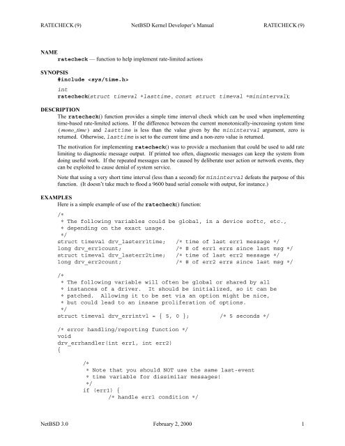 INTRO (9) NetBSD Kernel Developer's Manual INTRO (9) NAME ...