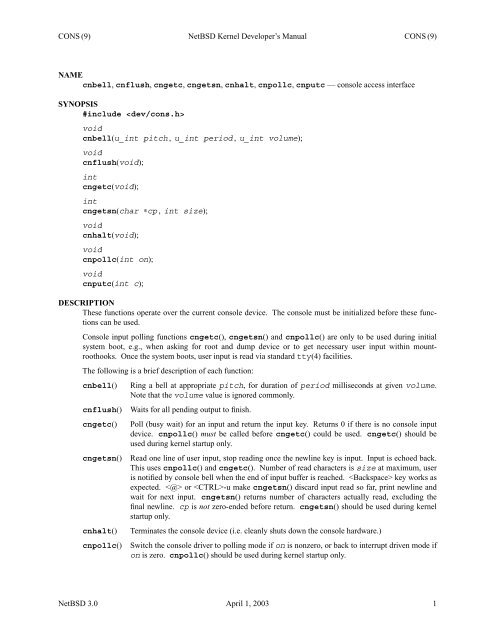 INTRO (9) NetBSD Kernel Developer's Manual INTRO (9) NAME ...