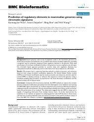 Prediction of regulatory elements in mammalian genomes using ...