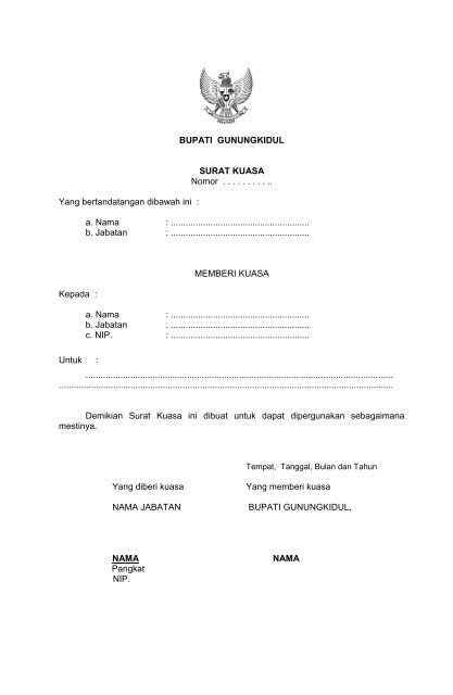 Peraturan Bupati Gunungkidul Nomor 19 Tahun 2011 Tentang Tata ...