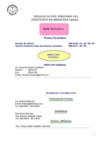 delegaci ones forenses del instituto de medicina legal - Poder Judicial