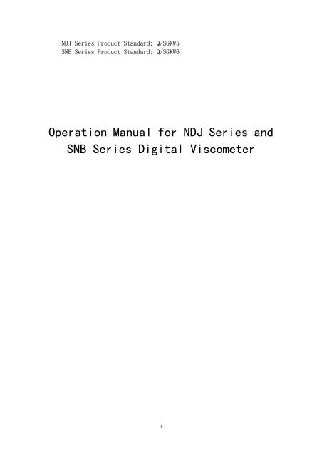 Operation Manual for NDJ Series and SNB Series ... - Mrclab.com