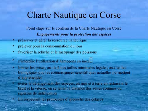 Charte Nautique en Corse - DREAL Corse