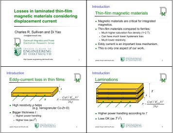 Losses in laminated thin-film magnetic materials considering ...