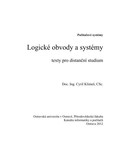 logicke obvody.pdf - OstravskÃƒÂ¡ univerzita v OstravÃ„Â›