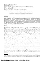 Impliziter Assoziationstest - Friedrich-Schiller-Universität Jena