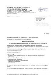 Einladung zur Mitgliederversammlung - Verband Psychologischer ...