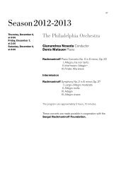 Season 2012-2013 - The Philadelphia Orchestra