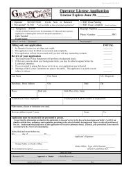 Operator License Application - Town of Grand Chute