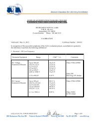 scope of accreditation to iso/iec 17025:2005 & ansi/ncsl z540-1 ...