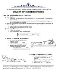 LUMBAR EXTENSION EXERCISES