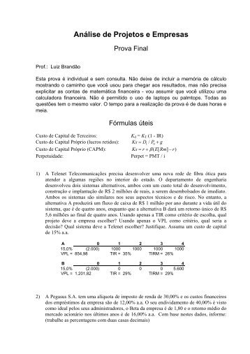 Modelo de Prova - IAG - A Escola de NegÃ³cios da PUC-Rio