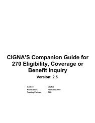 CIGNA'S Companion Guide for 270 Eligibility ... - Post-n-Track