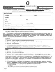 Application Form - Ministry of Foreign Affairs Malta