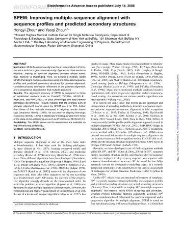 SPEM: improving multiple-sequence alignment with sequence ...