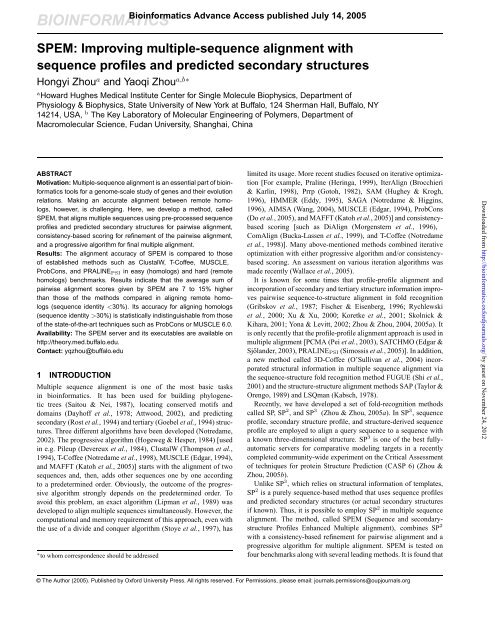 SPEM: improving multiple-sequence alignment with sequence ...