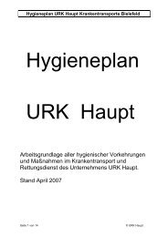Hygieneplan URK Haupt Krankentransporte Bielefeld
