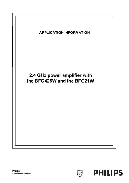 2.4 GHz power amplifier with the BFG425W and the BFG21W