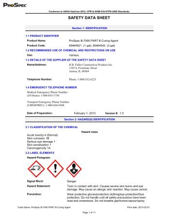 SAFETY DATA SHEET - Prospec