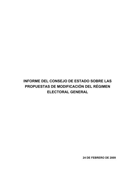 Informe del Consejo de Estado sobre el régimen electoral