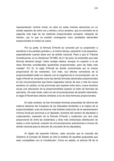 Informe del Consejo de Estado sobre el régimen electoral