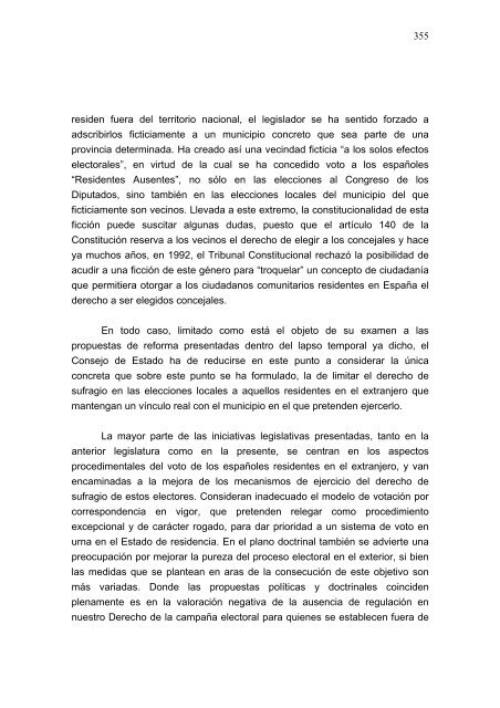 Informe del Consejo de Estado sobre el régimen electoral