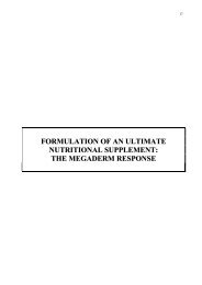 FORMULATION OF AN ULTIMATE NUTRITIONAL SUPPLEMENT ...