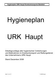 Hygieneplan URK Haupt Krankentransporte Bielefeld