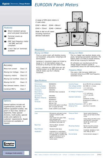 EURODIN Panel Meters - Crompton Western Canada Inc.