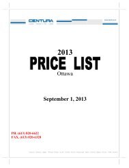 2012 Price List - Centura