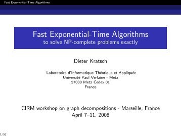 Fast Exponential-Time Algorithms to solve NP-complete ... - Lita