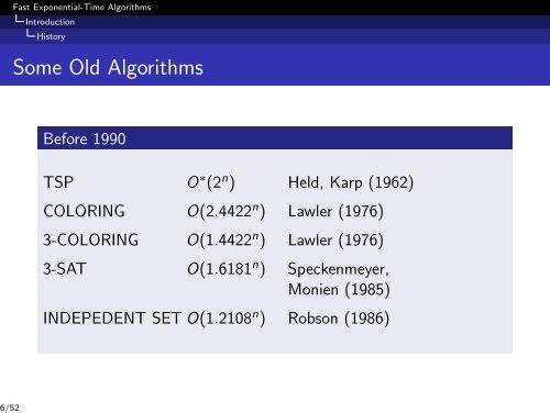 Fast Exponential-Time Algorithms to solve NP-complete ... - Lita