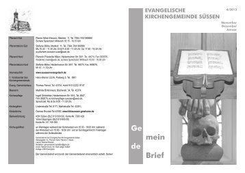 Gemeindebrief Ausgabe 4/2013 - Evangelische Kirchengemeinde ...